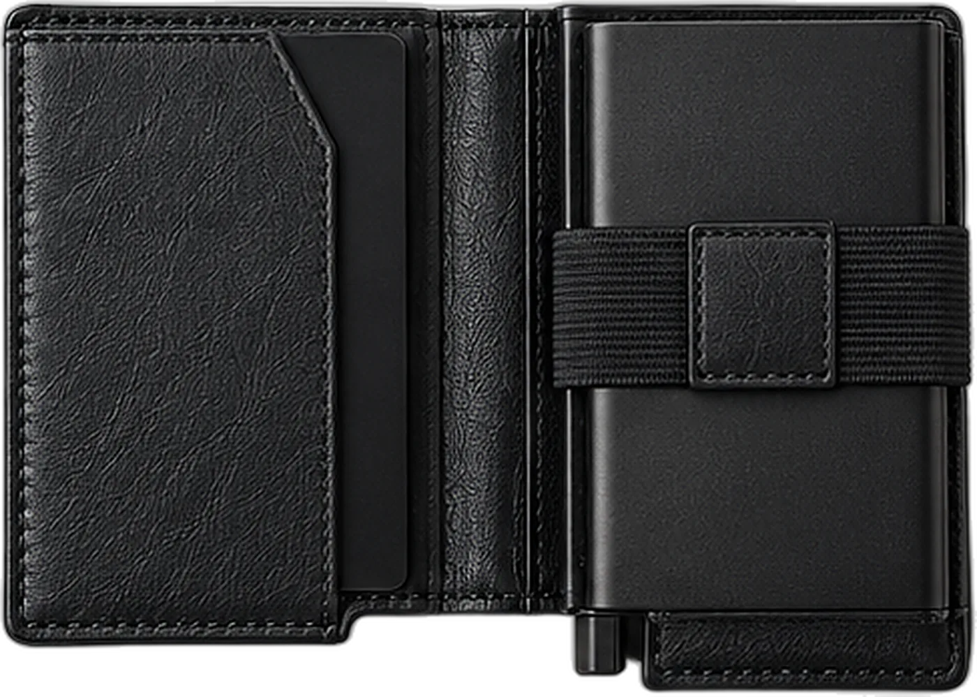 Eternity opened: cash strap and card pocket in the cover